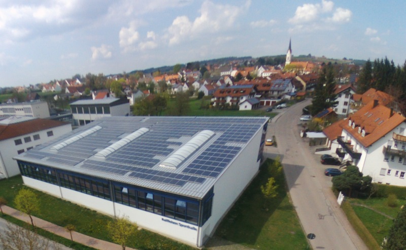 Photovoltaik Solarstrom Nandlstadt Turnhalle - Bürger Energie Genossenschaft Freising - Beteiligung